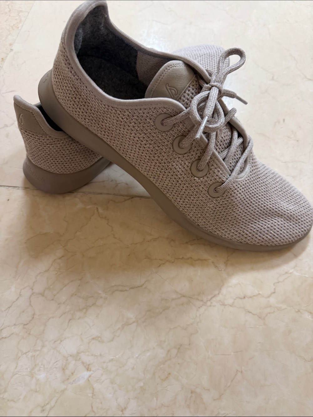 allbirds Mens Knit Lace-Up Sneakers in Taupe